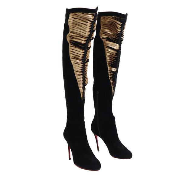 Christian Louboutin Siegfridalta Knee High Suede Boots Size 37.5 EU - Picture 2 of 9